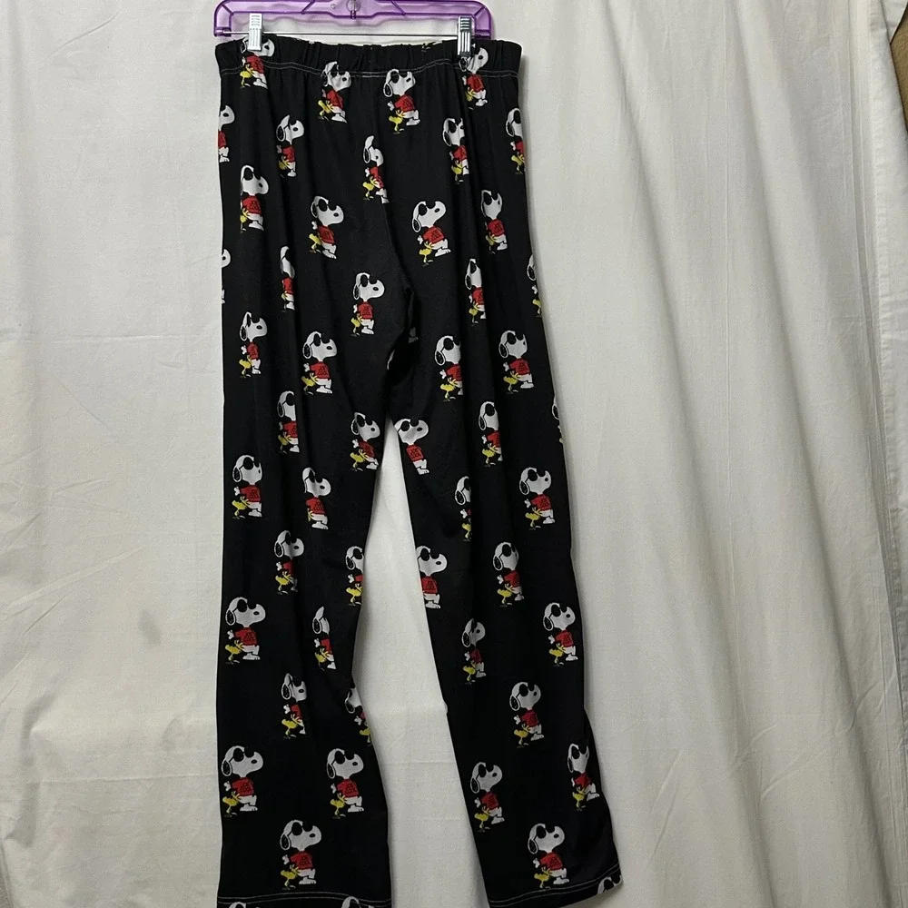 Brief Insanity Joe Cool Snoopy Peanuts Pajama Lounge Pants Black Women XXL